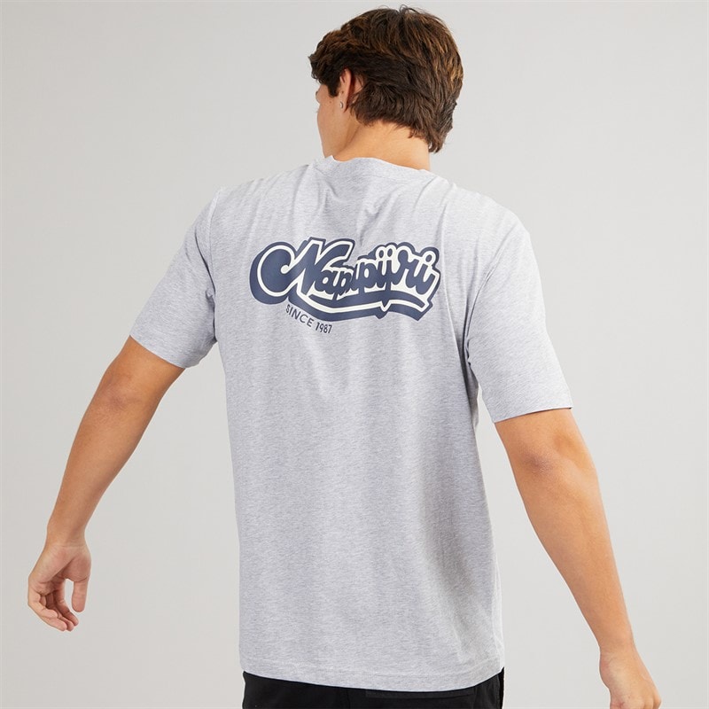 Napapijri Mens Zinc T-Shirt Light Grey Melange - Image 3