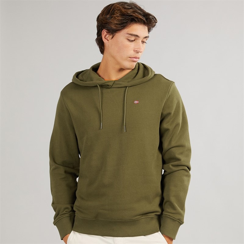 Napapijri Mens Balis Hoodie Dark Olive - Image 1