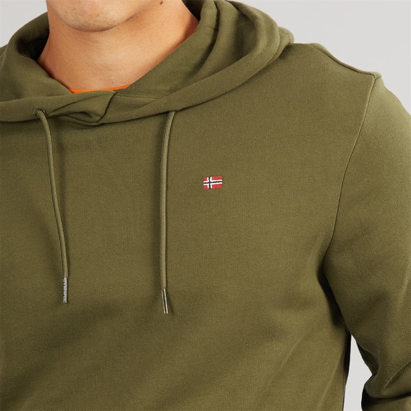 Napapijri Mens Balis Hoodie Dark Olive - Image 3