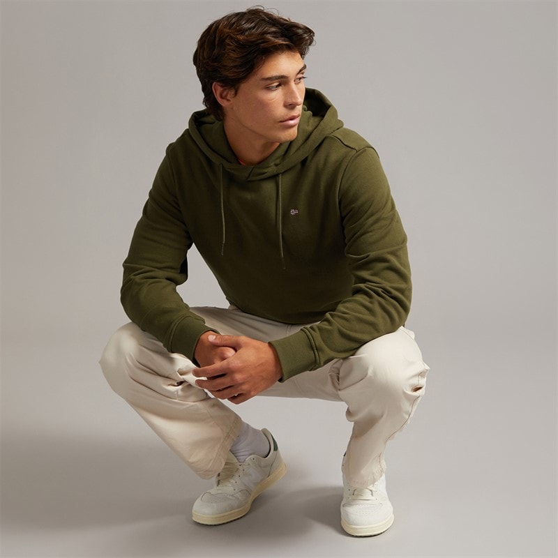 Napapijri Mens Balis Hoodie Dark Olive - Image 4