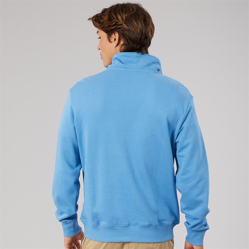 Napapijri Mens Box Logo Half Zip Sweathshirt Blue Jasper - Image 2
