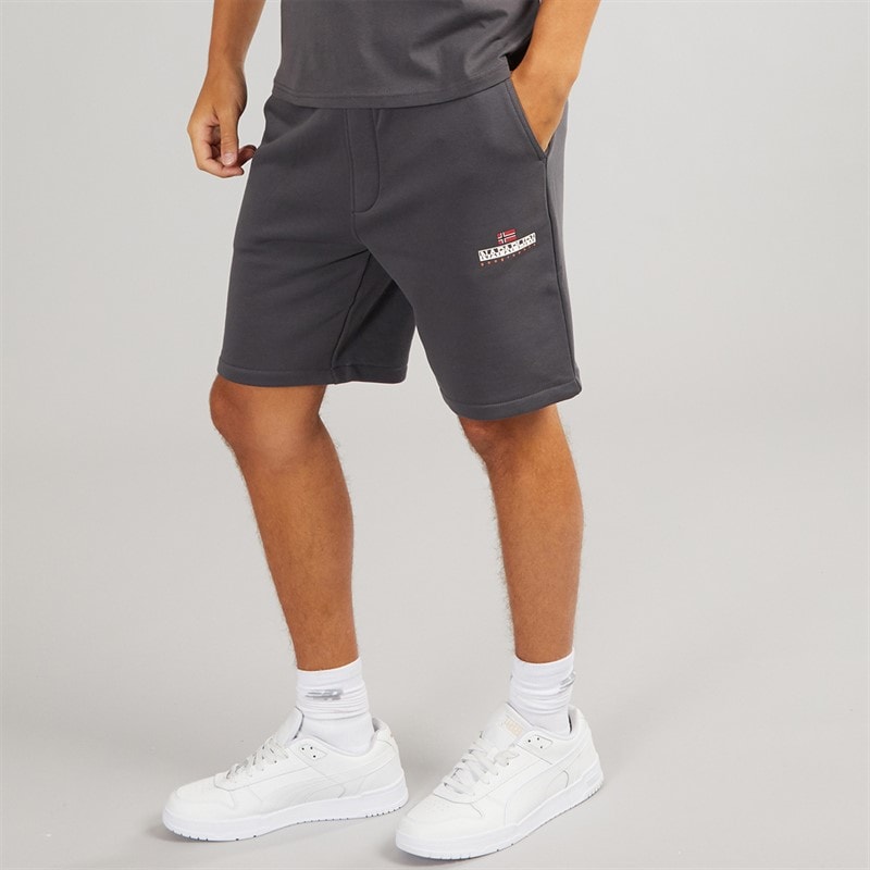 Napapijri Mens Nory Fleece Shorts Dark Grey Solid - Image 1