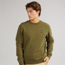 Napapijri Mens Badge Crew Sweatshirt Dark Olive