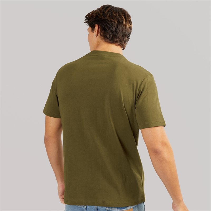 Napapijri Mens Small Box T-Shirt Dark Olive - Image 2