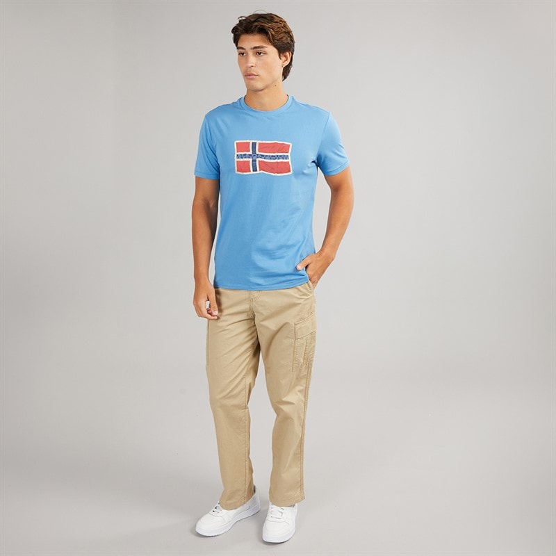 Napapijri Mens Mahsa T-Shirt Blue Jasper - Image 3