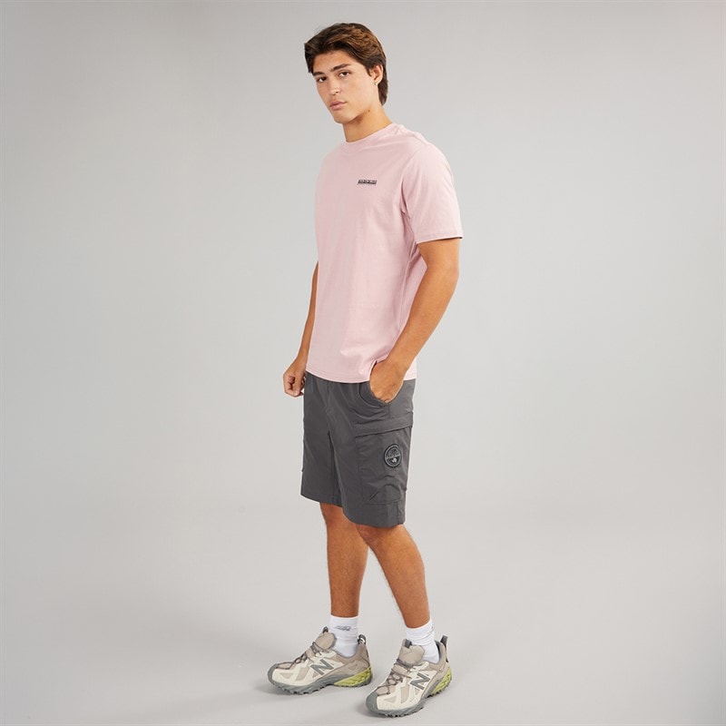 Napapijri Mens Natey Cargo Shorts Dark Grey Solid - Image 3