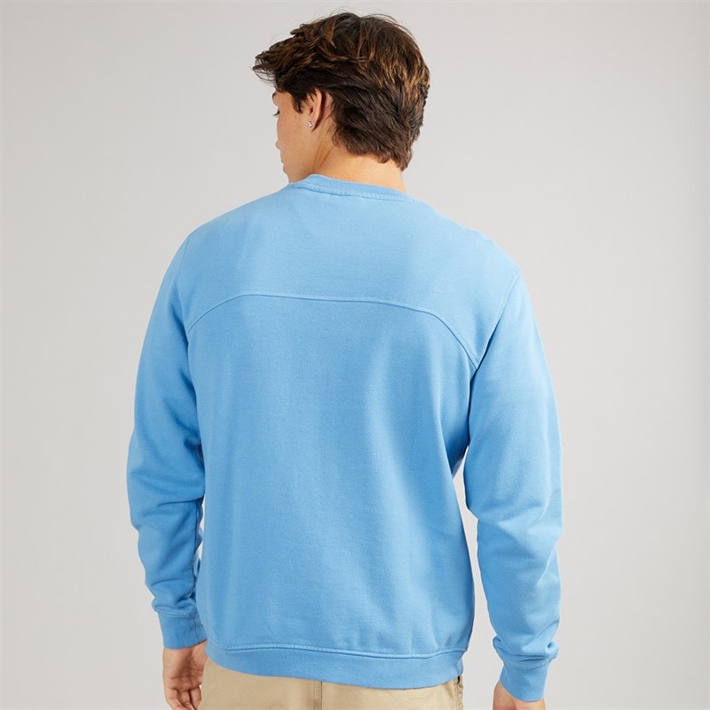 Napapijri Mens Badge Crew Sweatshirt Blue Jasper - Image 2