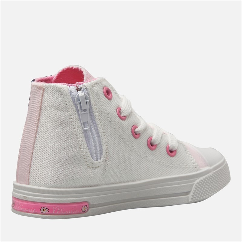 Minnie Mouse Infant Girls Light Up Hi-Top Trainers Pink - Image 5