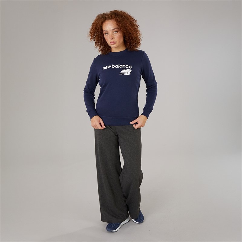 New Balance Womens Core Fleece Crew Sweatshirt Navy - Image 3