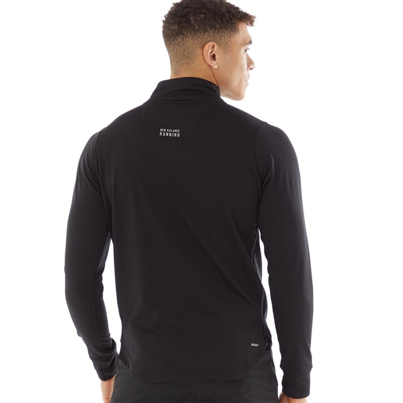 New Balance Mens London Edition Heat Grid 1/2 Zip Running Top Black - Image 2