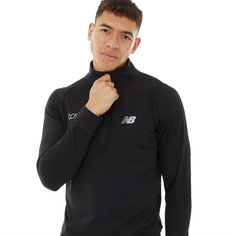 New Balance Mens London Edition Heat Grid 1/2 Zip Running Top Black - Image 3