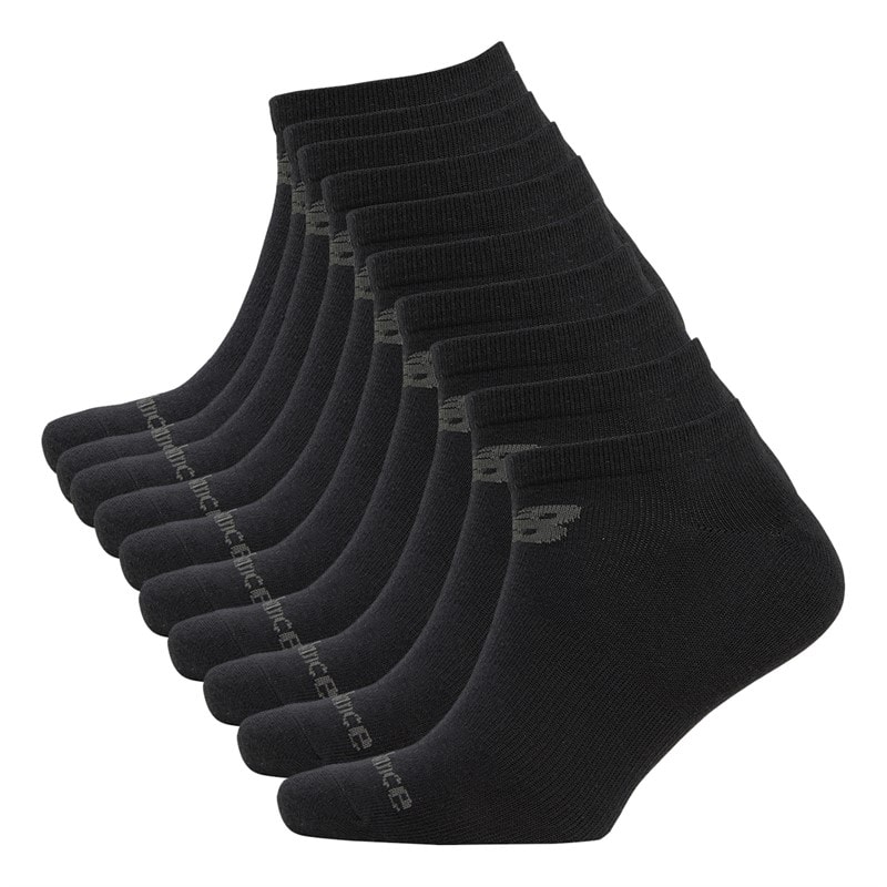 New Balance Ten Pack No Show Socks Black