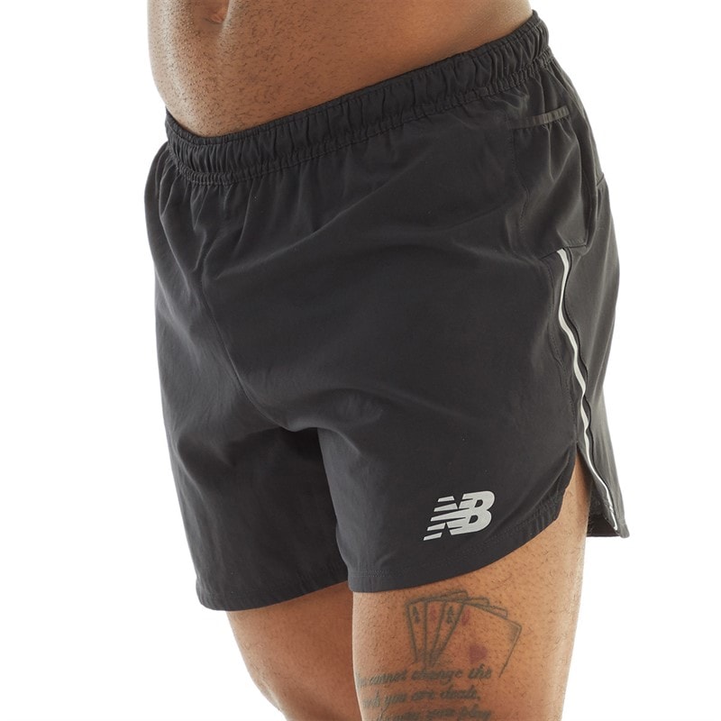New Balance Mens Impact 5 Inch Running Shorts Black - Image 3