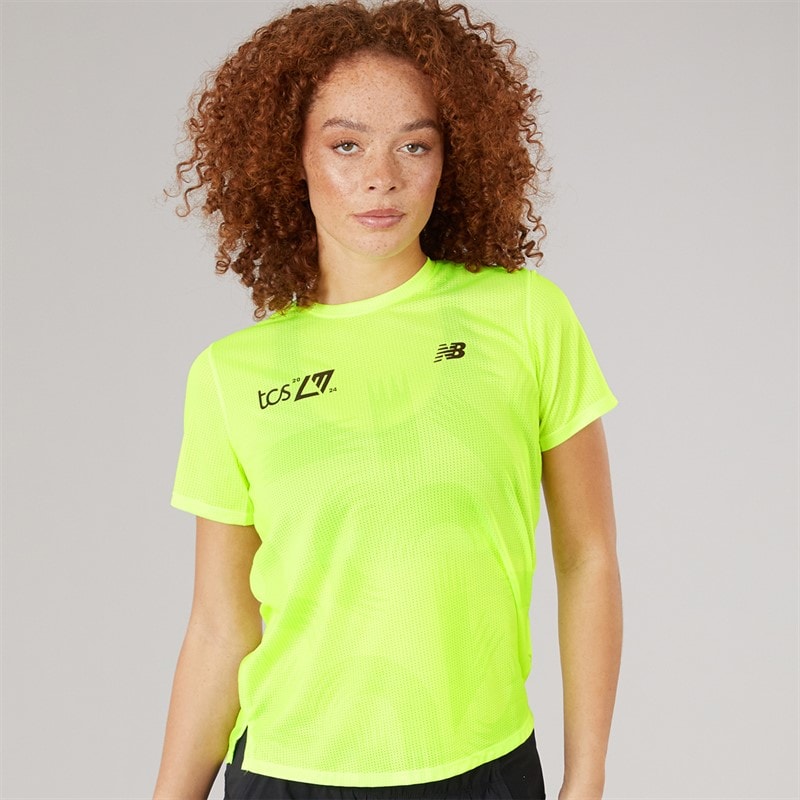 New Balance Womens London Edition Printed Running Top Green