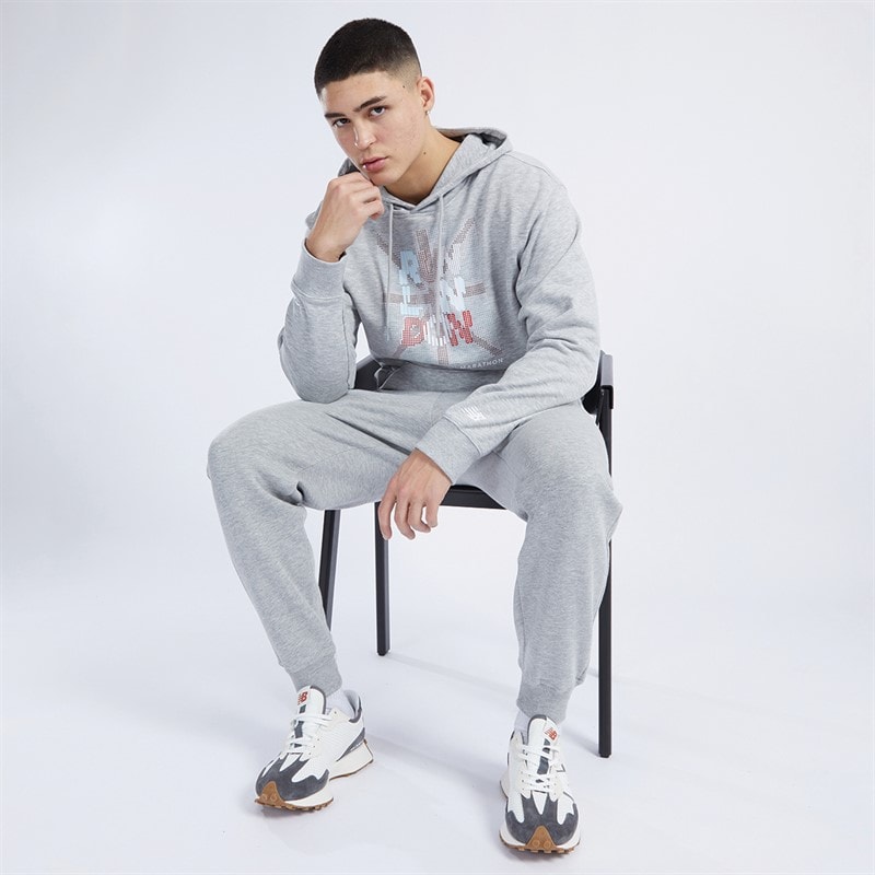 New Balance Mens London Edition Graphic Hoodie Athletic Grey - Image 3