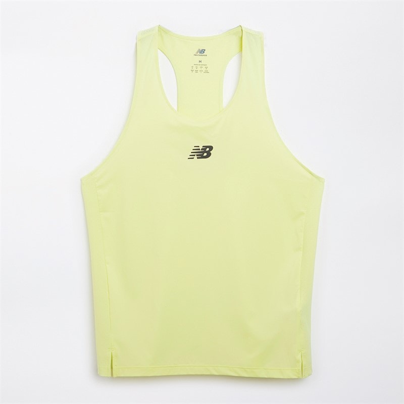 New Balance Mens London Edition Athletics Running Vest Limelight