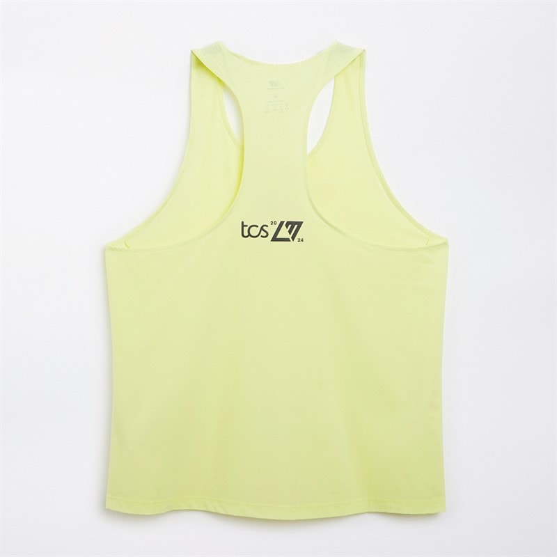New Balance Mens London Edition Athletics Running Vest Limelight - Image 2