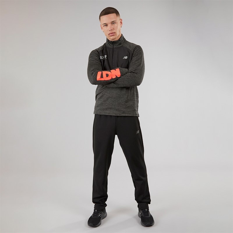 New Balance Mens London Edition Athletics Heat Grid Running 1/2 Zip Top Black - Image 4
