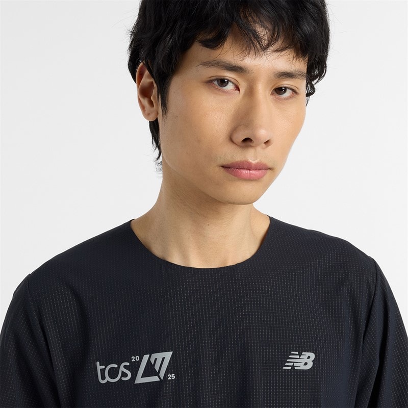 New Balance Mens London Edition Race Day Ultra Light Running T-Shirt Black - Image 3