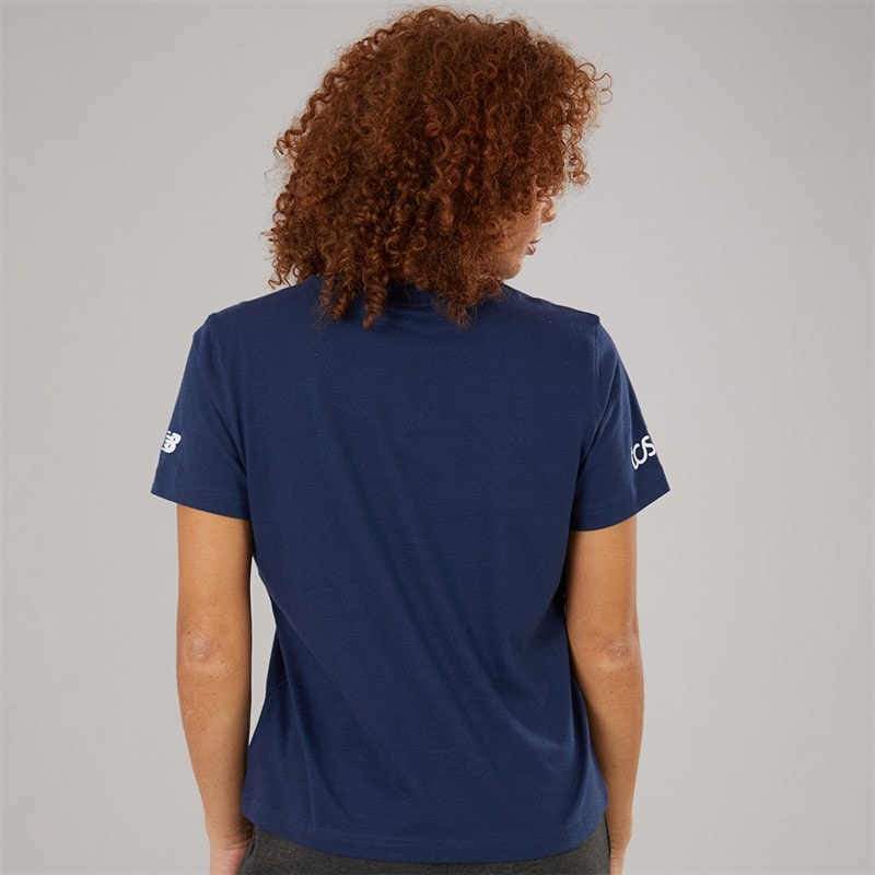 New Balance Womens London Edition Run London Graphic T-Shirt Navy - Image 2