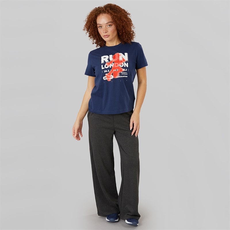 New Balance Womens London Edition Run London Graphic T-Shirt Navy - Image 4