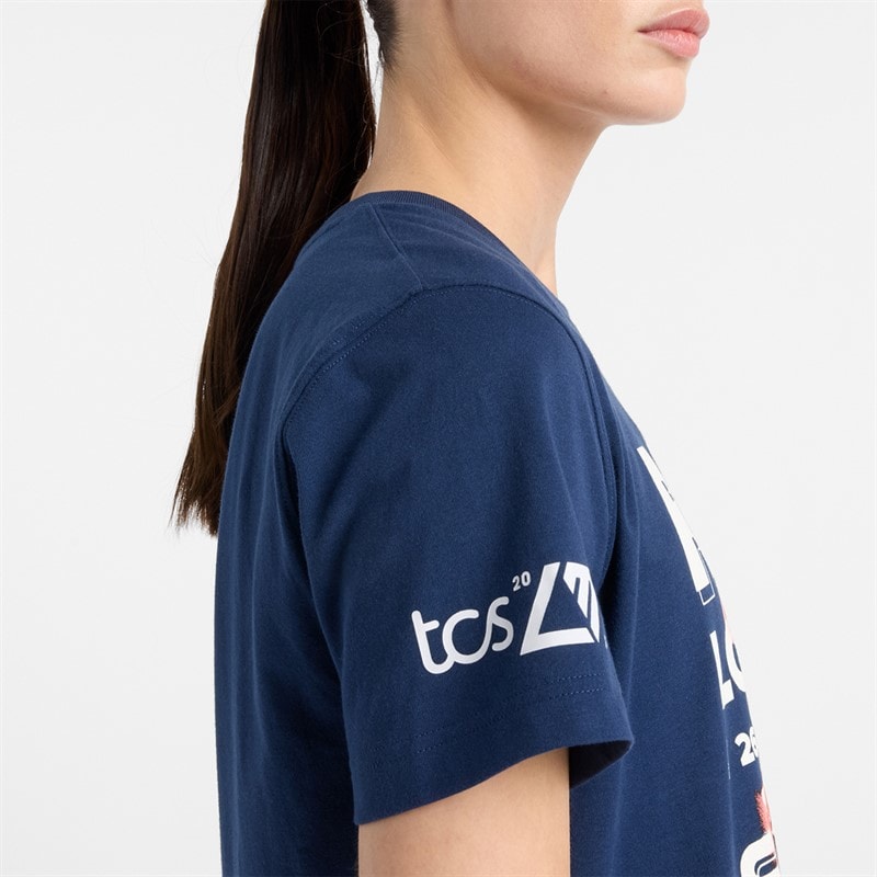 New Balance Womens London Edition Run London Graphic T-Shirt Navy - Image 5