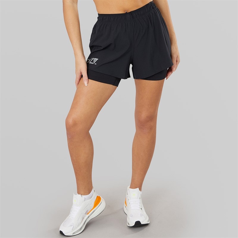 New Balance Womens London Edition RC 2-In-1 Running Shorts Black