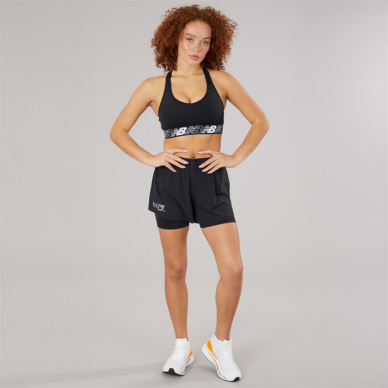 New Balance Womens London Edition RC 2-In-1 Running Shorts Black - Image 4