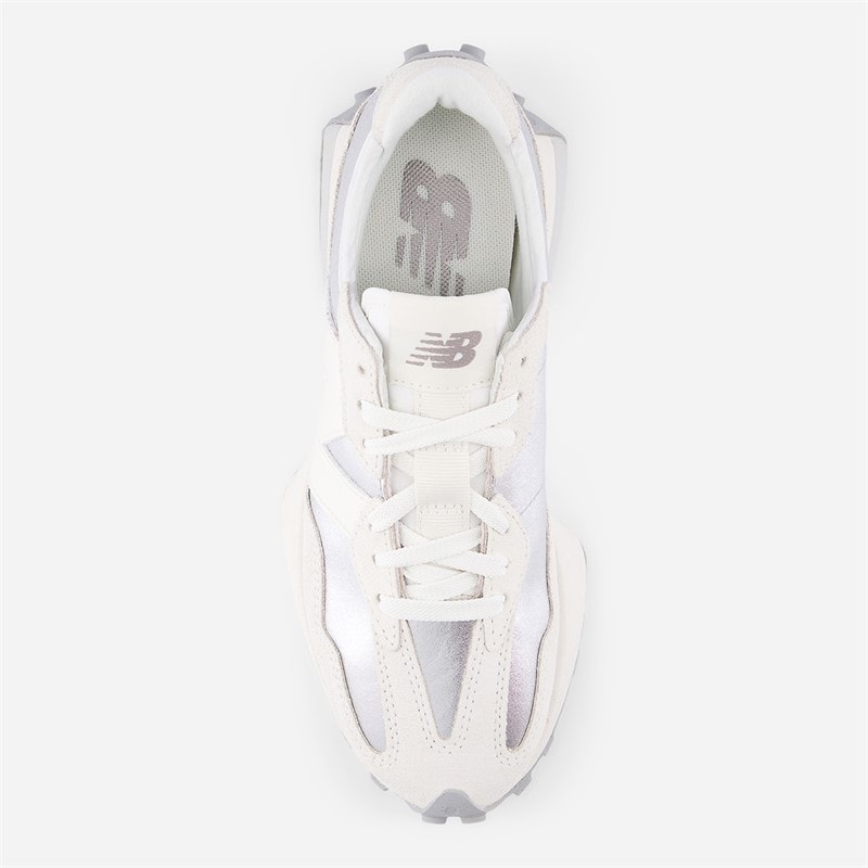 New Balance Womens 327 Trainers Silver Metallic/Sea Salt - Image 4