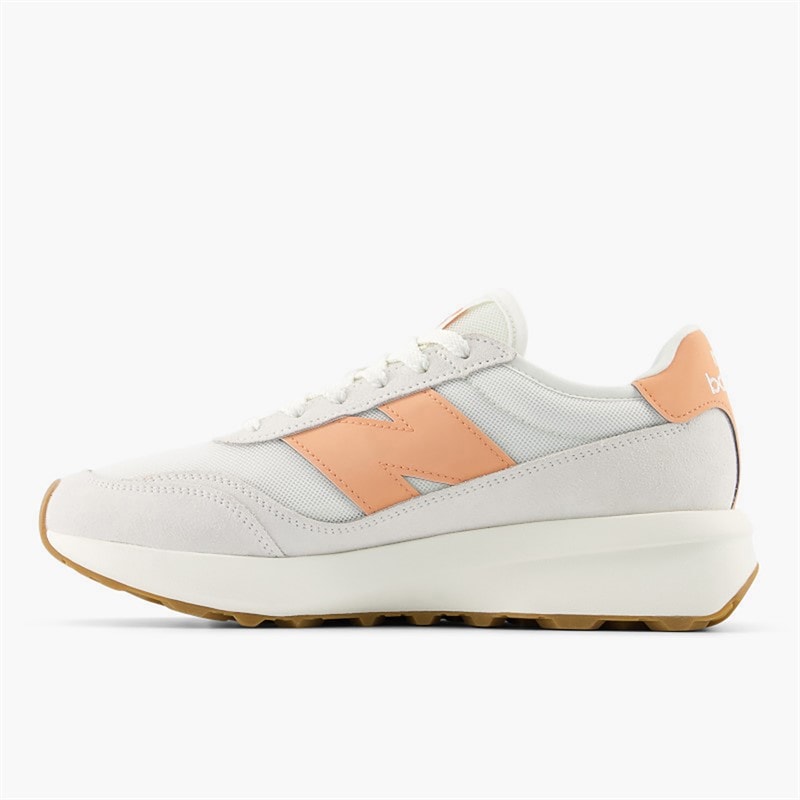 New Balance 370 Trainers Sea Salt/Peach Blossom - Image 5