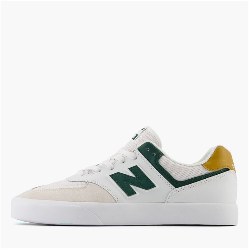 New Balance Numeric 574 Vulc Trainers White/Nightwatch Green - Image 1