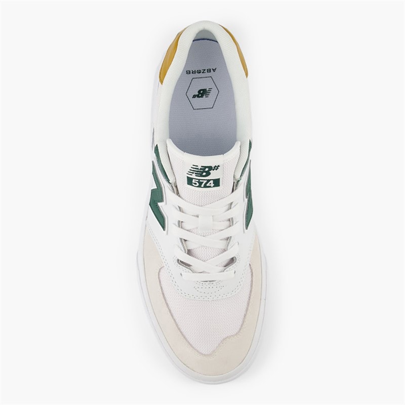 New Balance Numeric 574 Vulc Trainers White/Nightwatch Green - Image 3