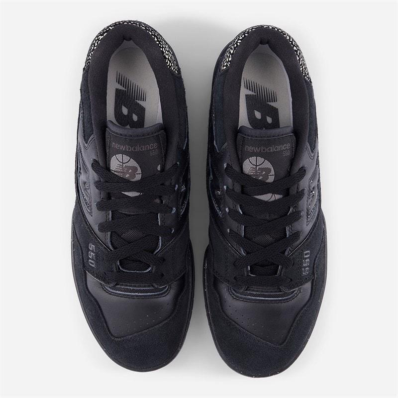 New Balance Womens 550 Trainers Black/White/Leopard - Image 4