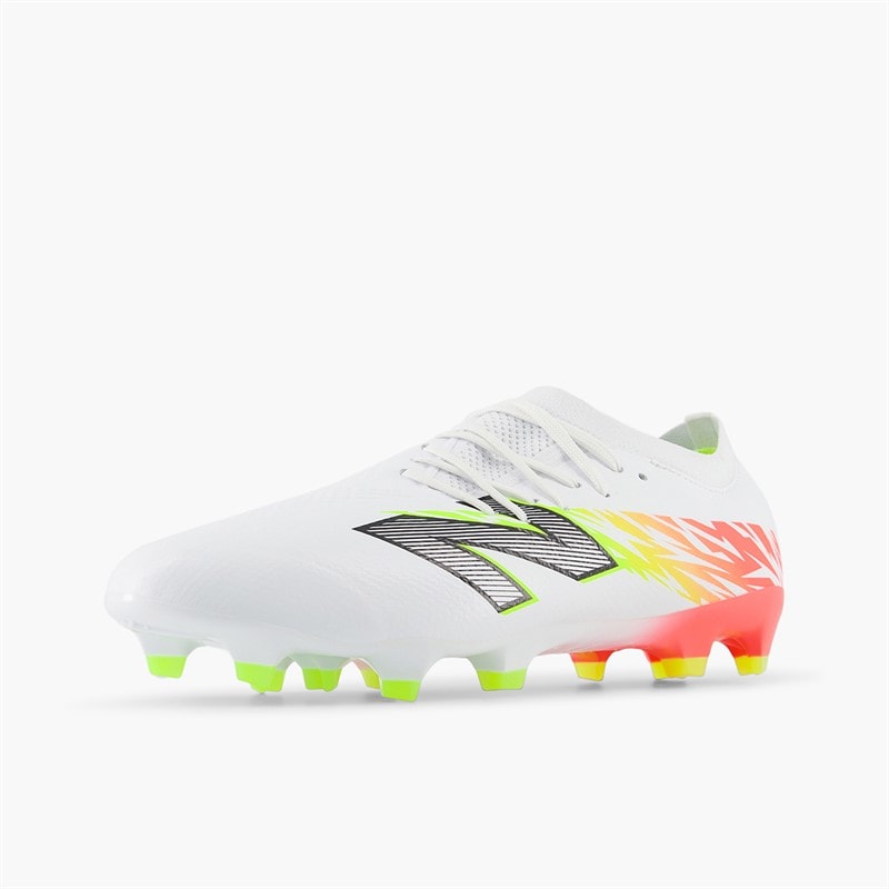 New Balance Mens Furon Pro V8 FG Firm Ground Football Boots White/Energy Red/Hi Lite - Image 3