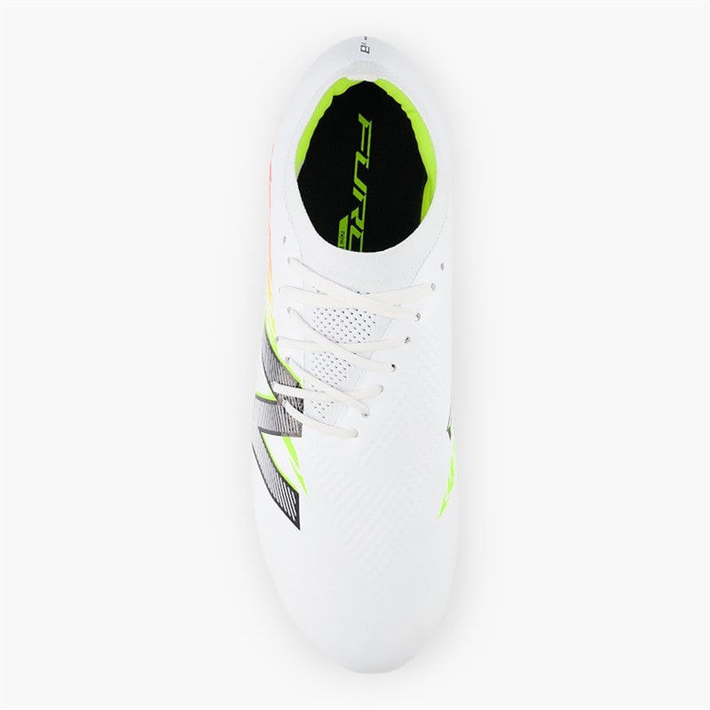New Balance Mens Furon Pro V8 FG Firm Ground Football Boots White/Energy Red/Hi Lite - Image 4