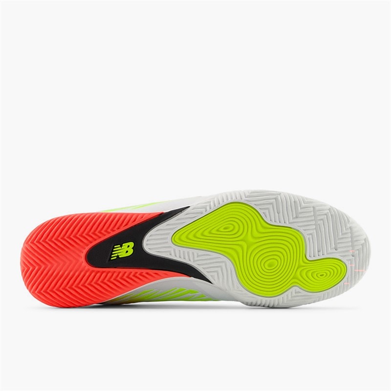 New Balance Mens Furon Pro V8 IN Indoor Football Boots White/Energy Red/Hi Lite - Image 2