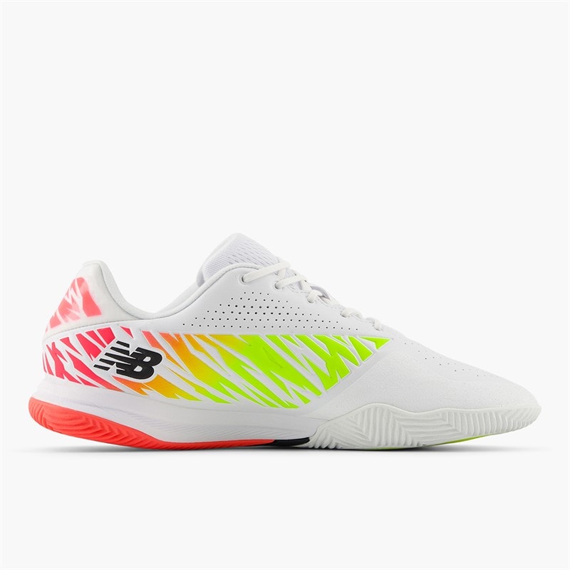 New Balance Mens Furon Pro V8 IN Indoor Football Boots White/Energy Red/Hi Lite - Image 5
