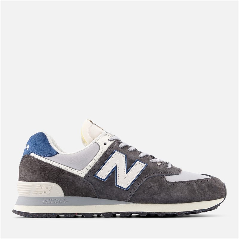 New Balance Womens 574 Trainers Black Cement/Rain Cloud - Image 1