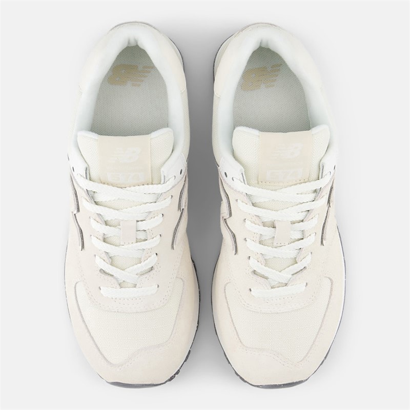 New Balance Womens 574 Trainers Linen/Sea Salt - Image 4