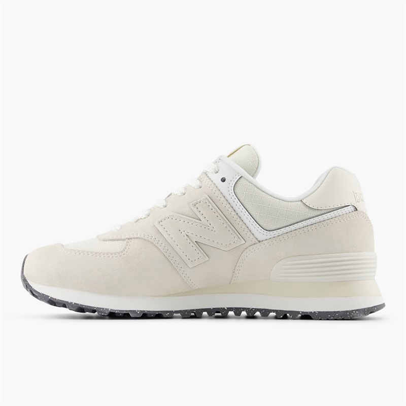 New Balance Womens 574 Trainers Linen/Sea Salt - Image 5