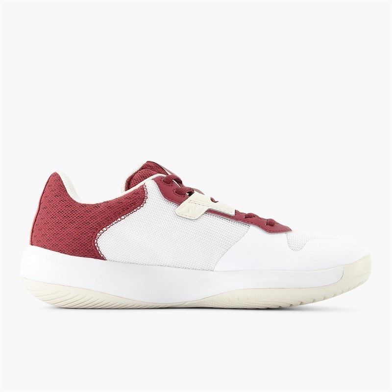 New Balance Womens 696 V6 All Court Tennis Shoes White/Monarch Burgundy - Image 5