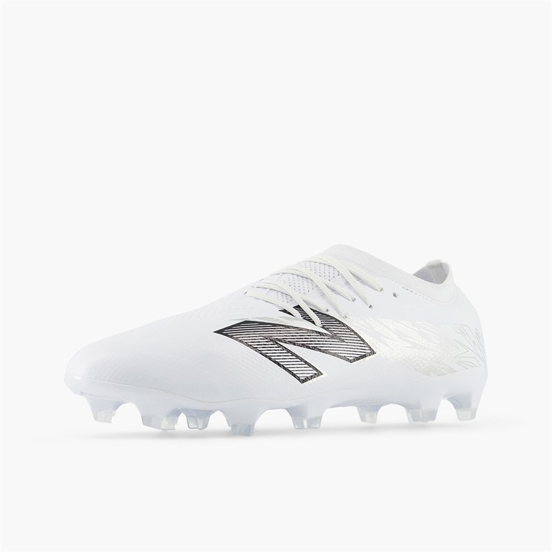New Balance Mens Furon Pro V8 FG Firm Ground Football Boots White/Metallic Silver/Black - Image 3