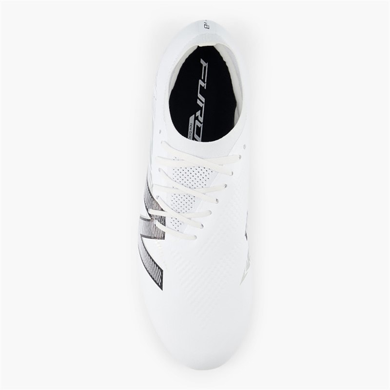 New Balance Mens Furon Pro V8 FG Firm Ground Football Boots White/Metallic Silver/Black - Image 4