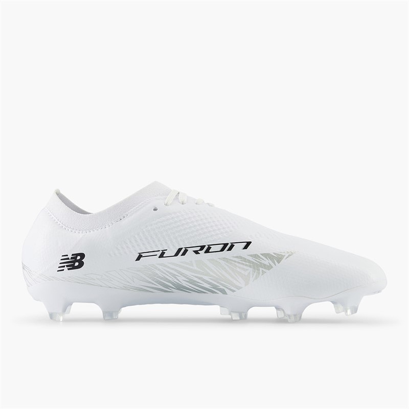 New Balance Mens Furon Pro V8 FG Firm Ground Football Boots White/Metallic Silver/Black - Image 5