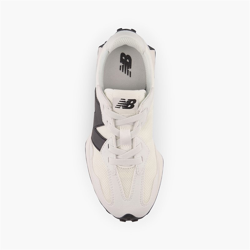 New Balance Kids 327 Bungee Lace Trainers White/Black - Image 4