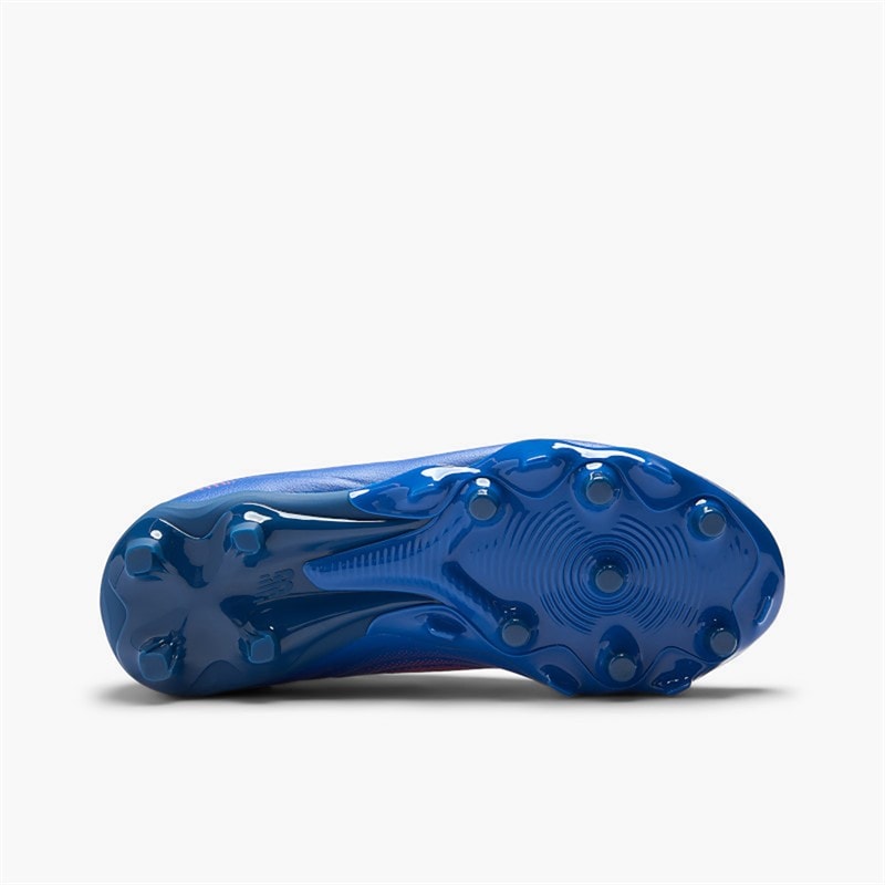 New Balance Kids Tekela Team V5 Low Laced FG Firm Ground Football Boots Blue Gemstone/Energy Red/Silver - Image 2