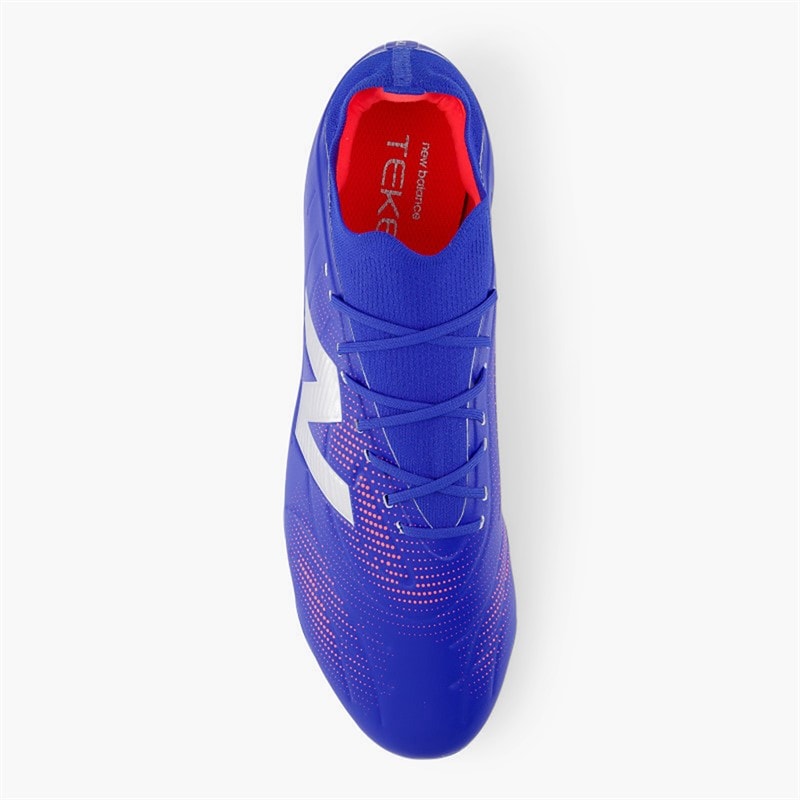 New Balance Mens Tekela Team V5 Low Laced FG Firm Ground Football Boots Blue Gemstone/Energy Red/Silver - Image 4