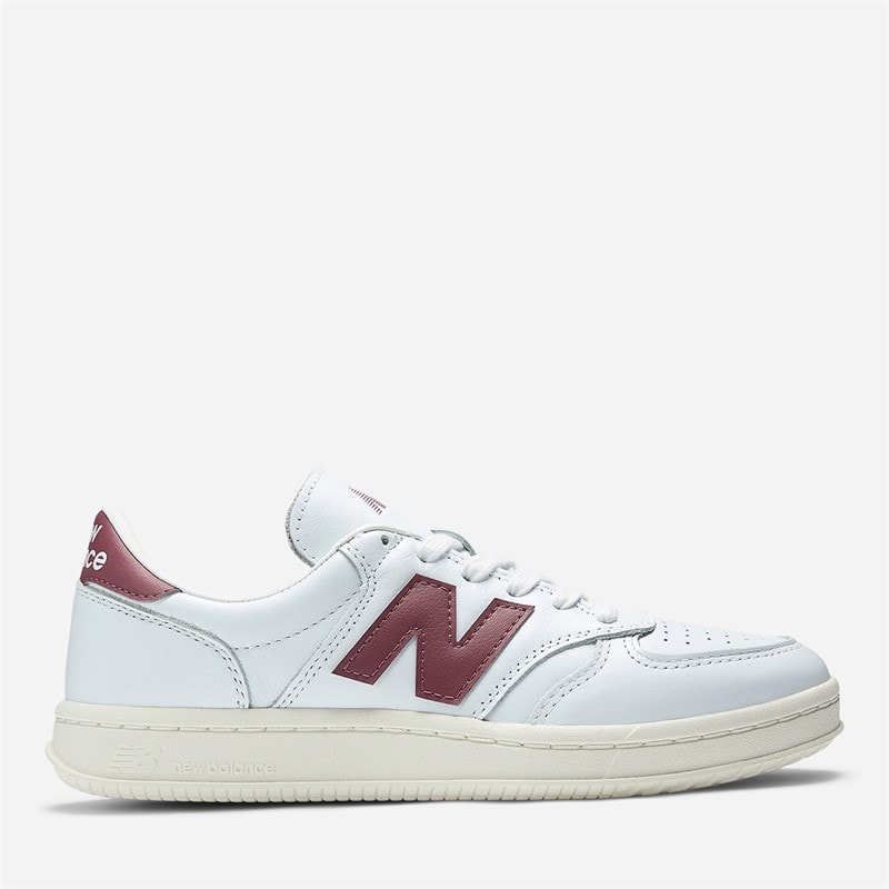New Balance T500 Trainers White/Washed Burgundy - Image 1