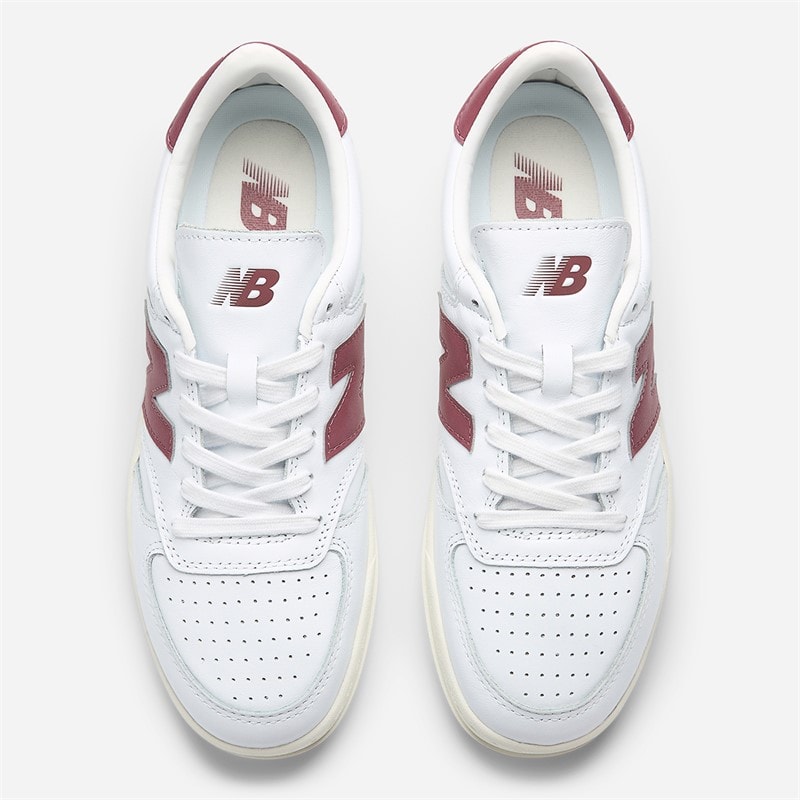 New Balance T500 Trainers White/Washed Burgundy - Image 4