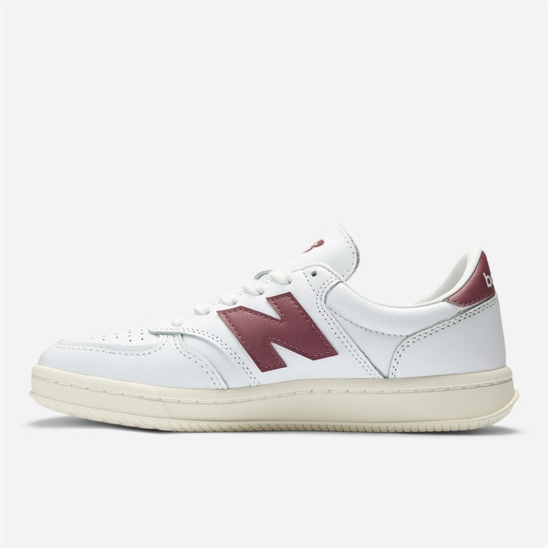 New Balance T500 Trainers White/Washed Burgundy - Image 5